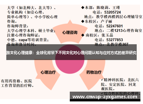 跨文化心理健康：全球化背景下不同文化对心理问题认知与应对方式的差异研究